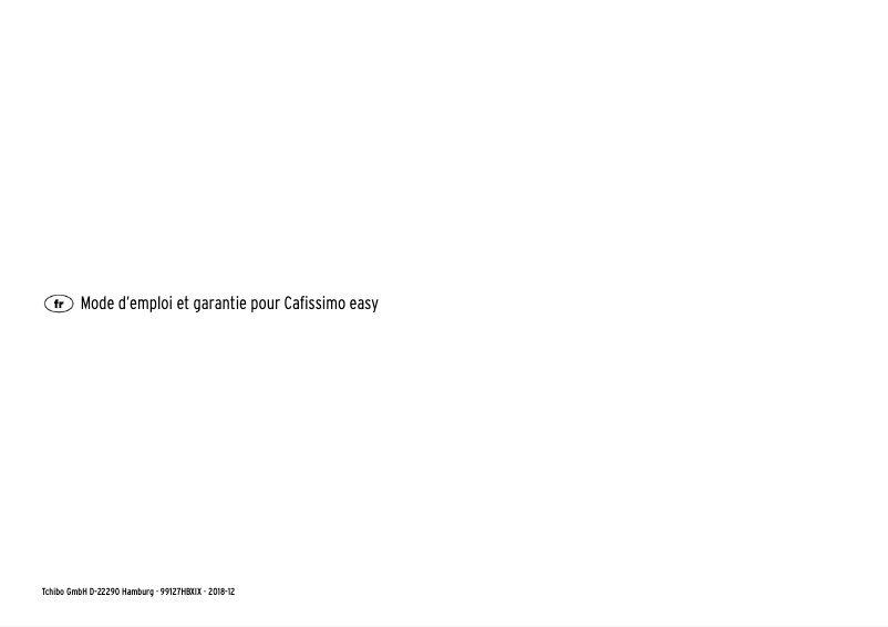 Page 1 de la notice Manuel utilisateur Tchibo Cafissimo easy