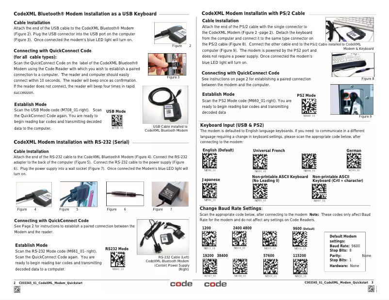 Image de la première page du manuel de l'appareil CodeXML M2