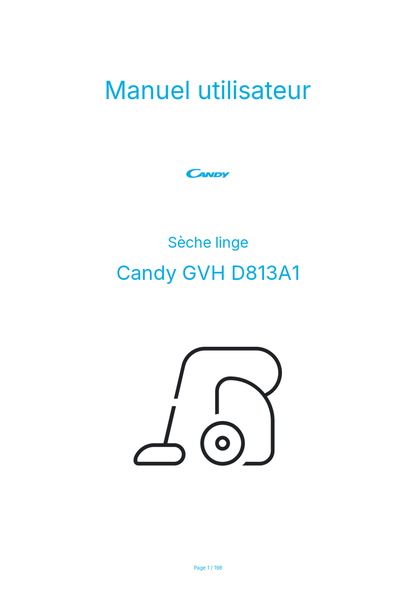Image de la première page du manuel de l'appareil GVH D813A1