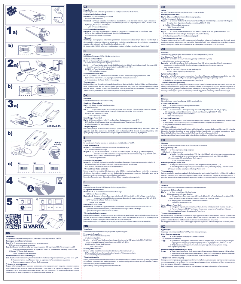 Page 1 de la notice Manuel utilisateur Varta LCD 18200