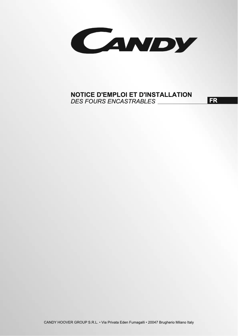 Page 1 de la notice Manuel utilisateur Candy FXP 896 SX