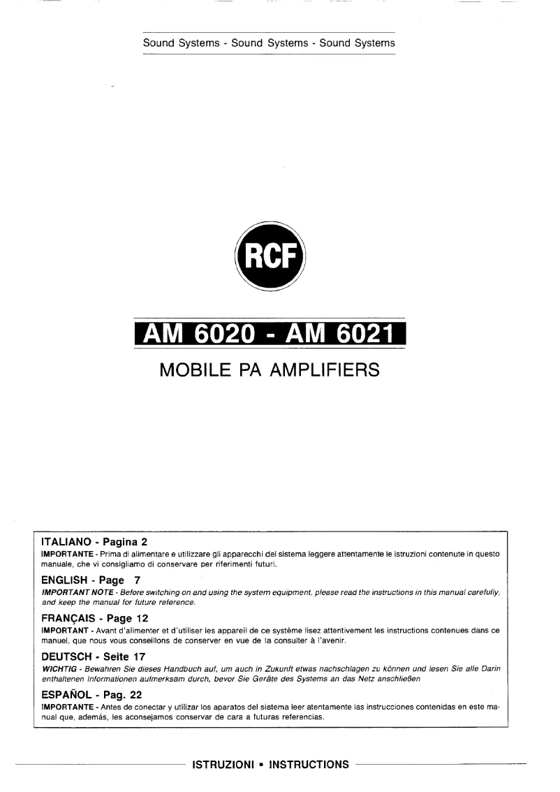 Image de la première page du manuel de l'appareil AM6020