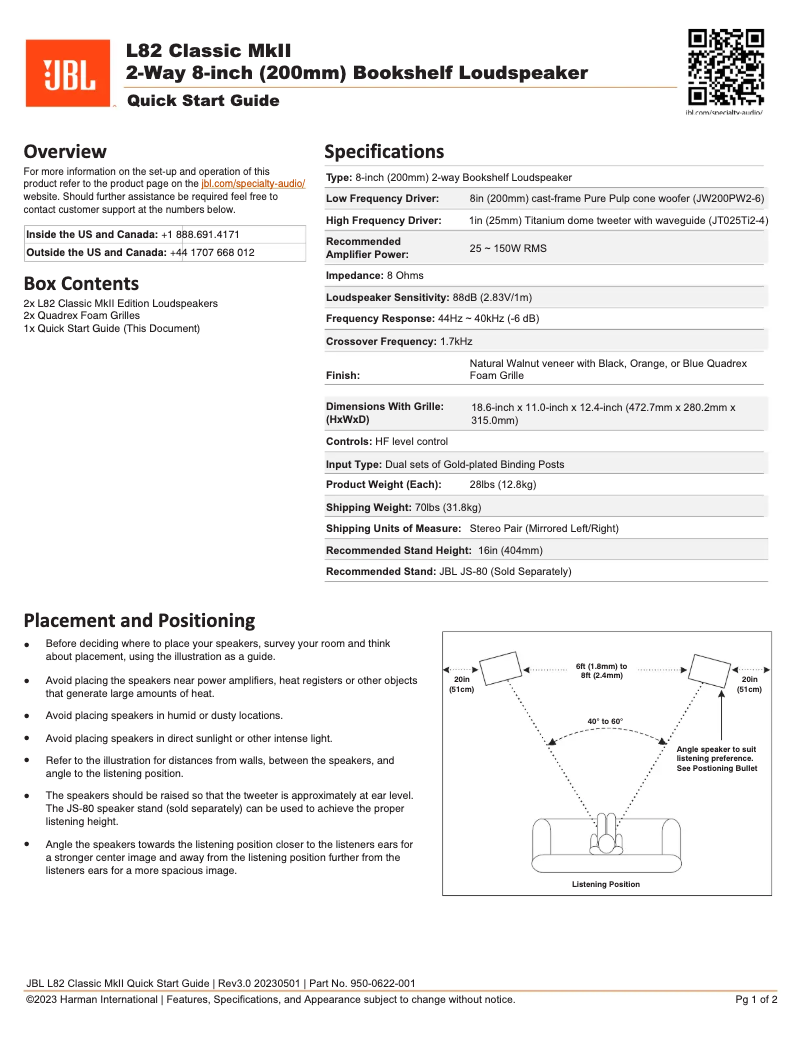 Image de la première page du manuel de l'appareil L82 Classic MkII