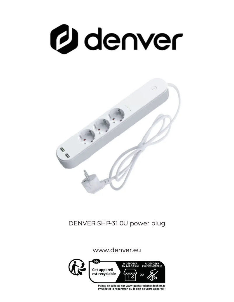 Page n°1 - Manuel utilisateur Denver SHP-310U