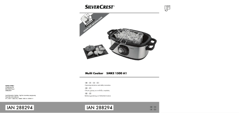 Page n°1 - Manuel utilisateur SilverCrest SMKE 1500 A1