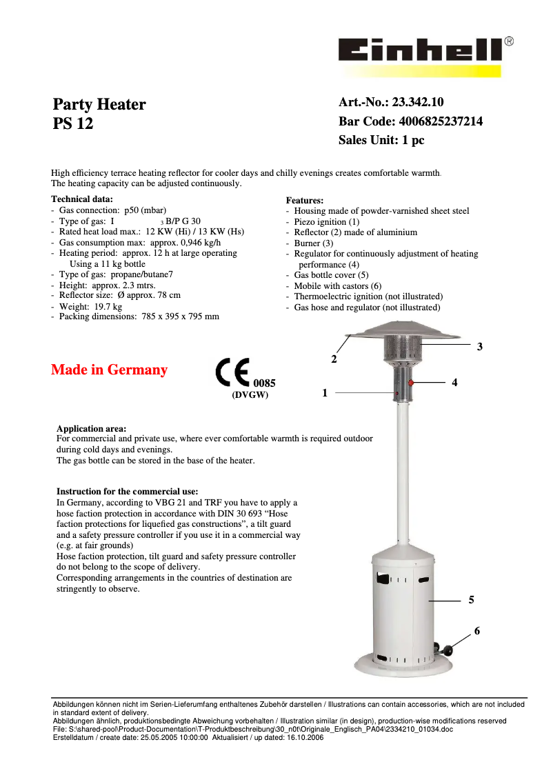 Image de la première page du manuel de l'appareil PS 12