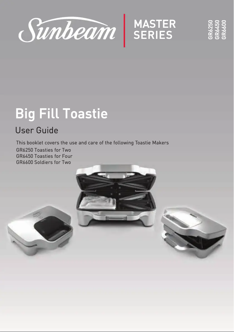 Página 1 del manual Manual de usuario Sunbeam Big Fill Toastie GR6450