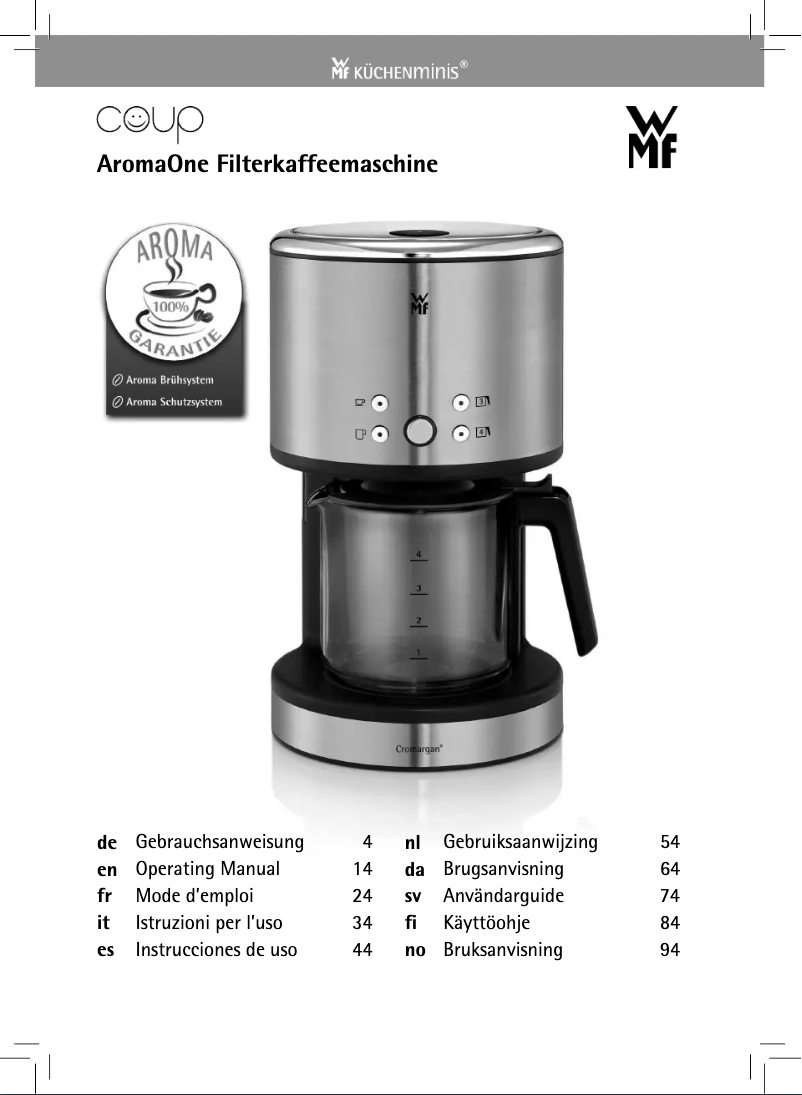 Page n°1 - Manuel utilisateur WMF Coup AromaOne