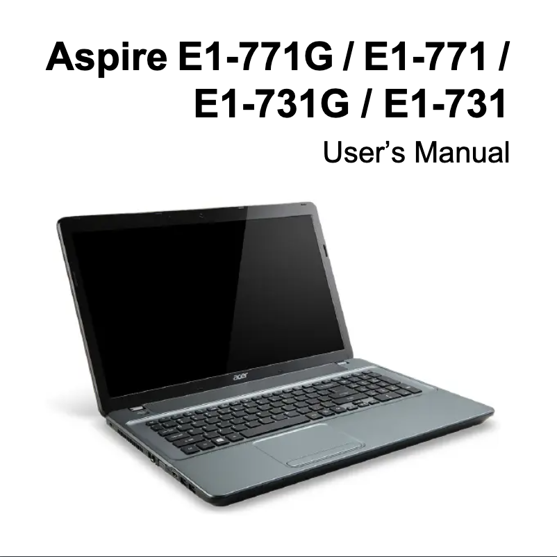 Imagen de la primera página del manual del dispositivo Aspire E1-771G