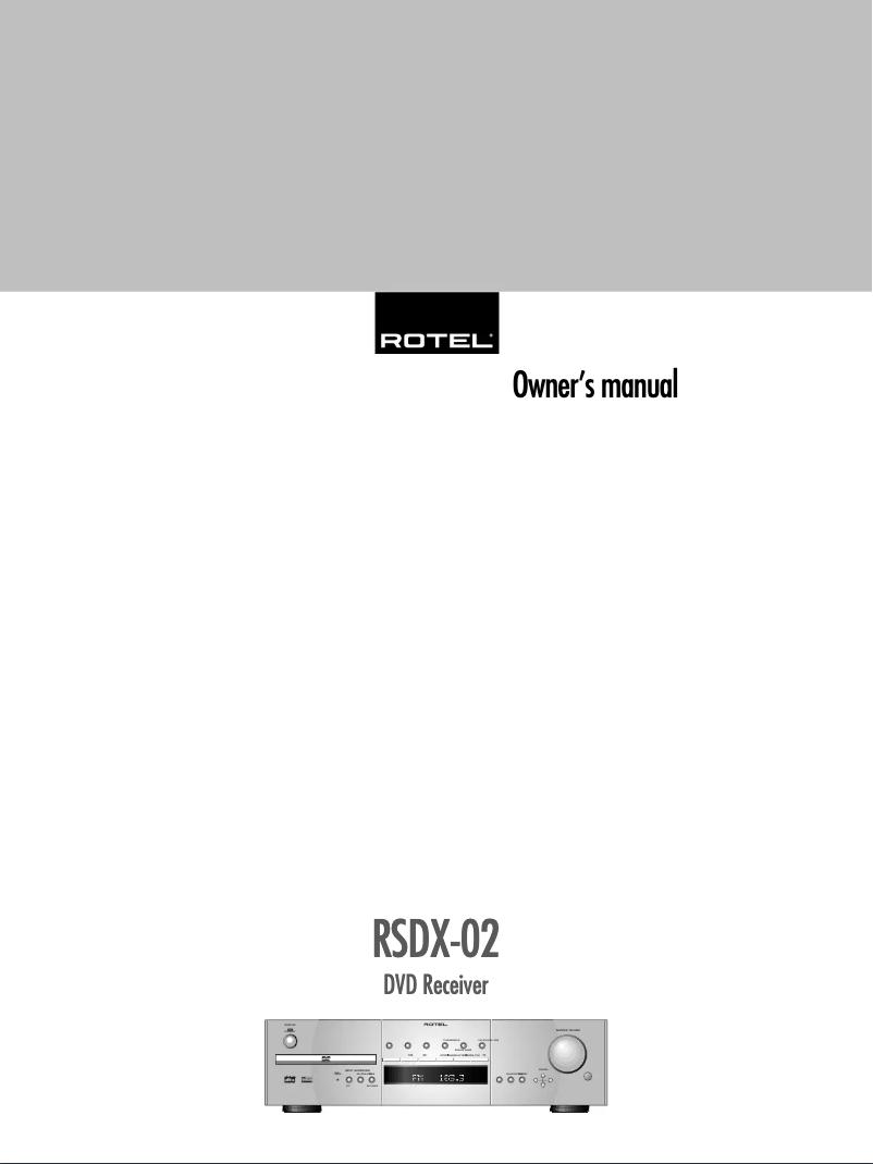 Page n°1 - Manuel utilisateur Rotel RSDX-02