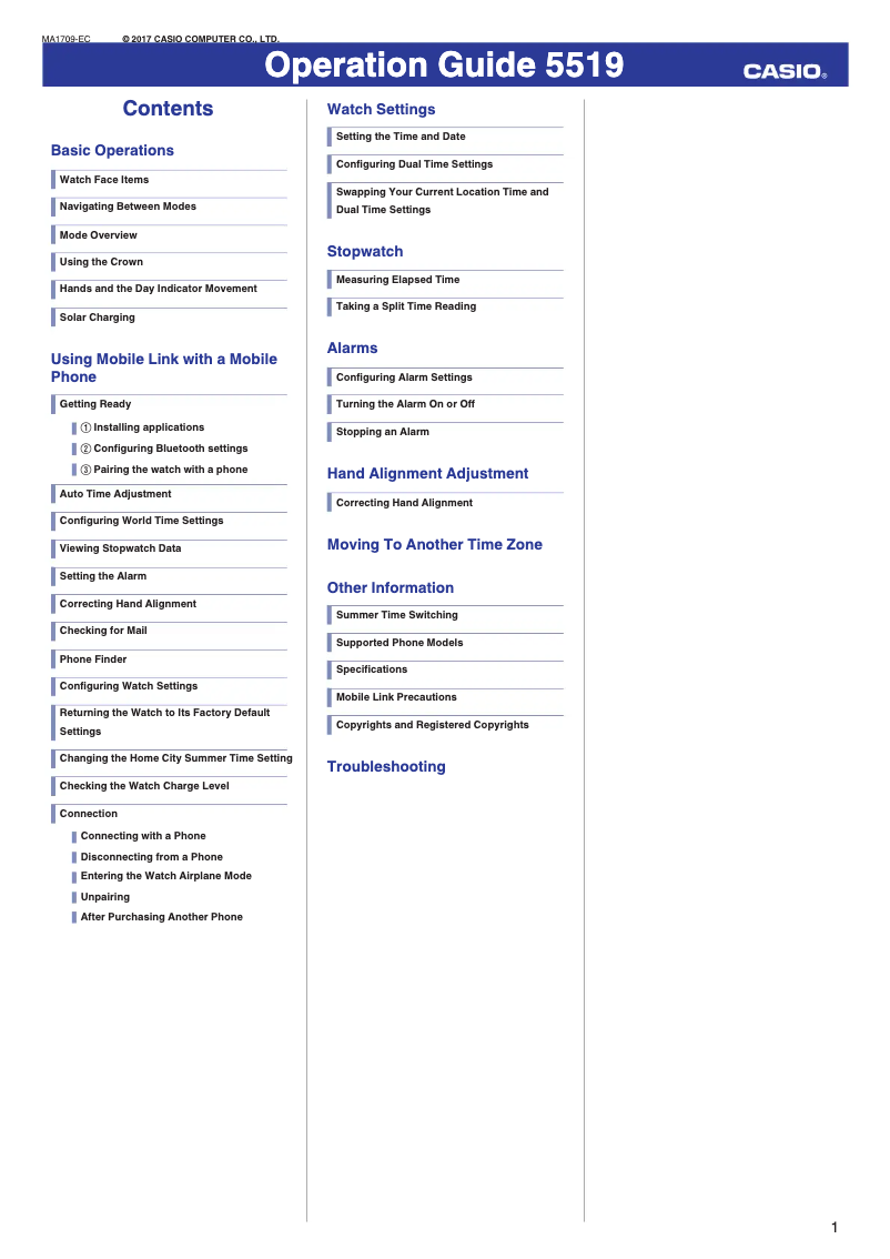 Page 1 de la notice Manuel utilisateur Casio Edifice EQB-501XBR-1AER