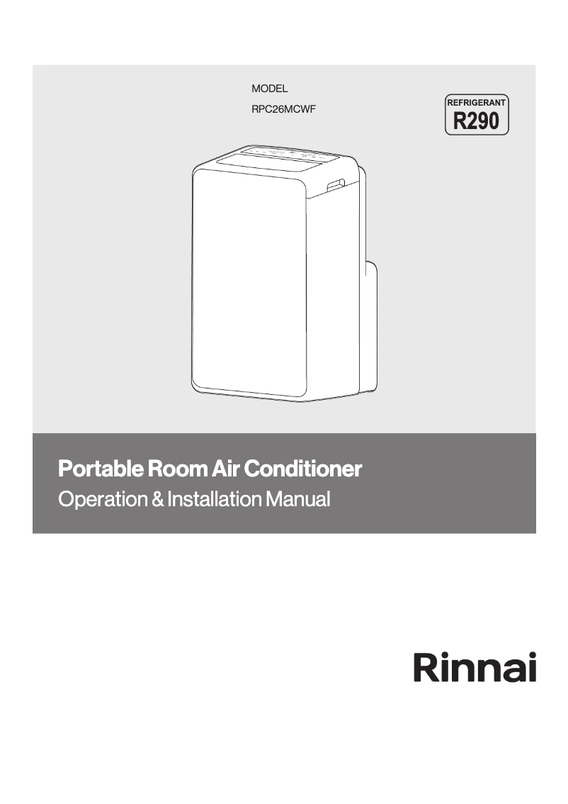 Page n°1 - Manuel utilisateur Rinnai RPC26MCWF