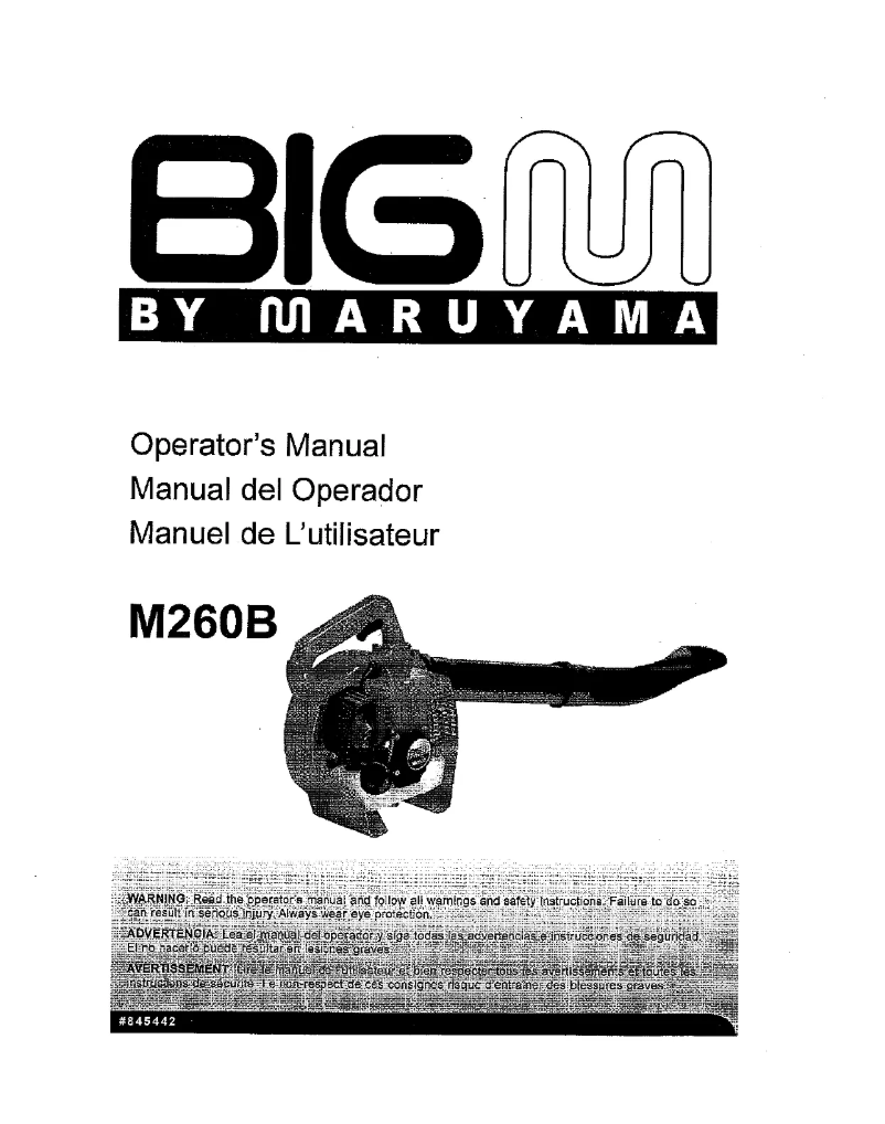 Page 1 de la notice Manuel utilisateur Maruyama M260B