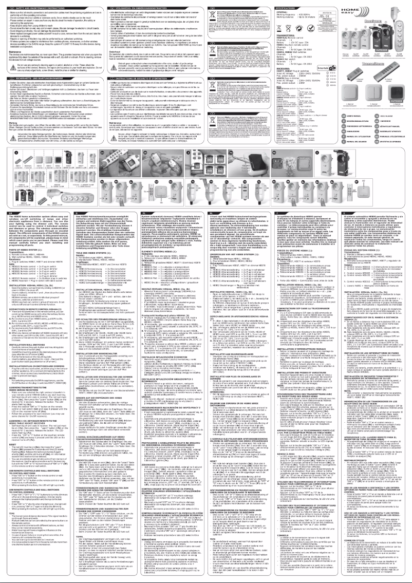 Page n°1 - Manuel utilisateur Elro Home Easy HE831S