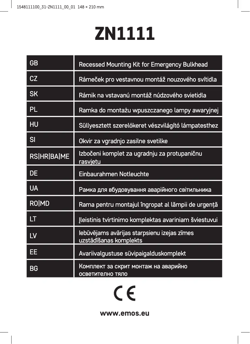 Page 1 de la notice Manuel utilisateur Emos ZN1111