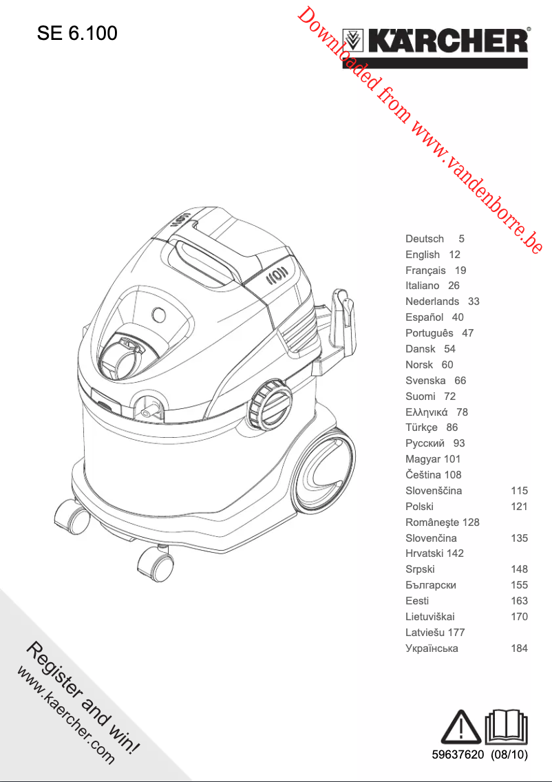 Page 1 of the manual User Manual Kärcher SE 6.100