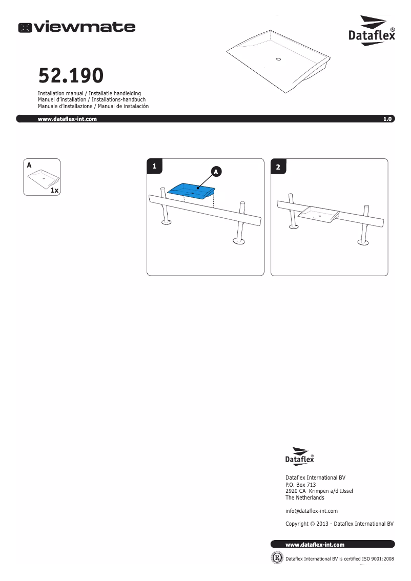 Page n°1 - Manuel utilisateur Dataflex ViewMate Tray