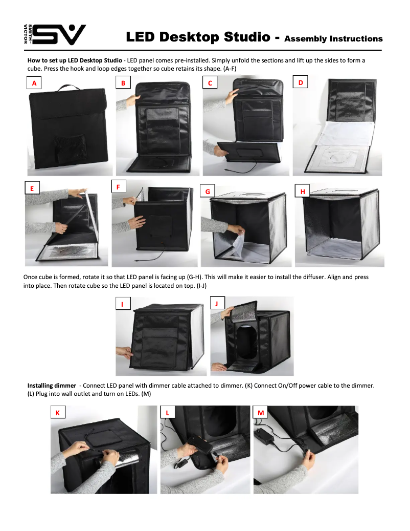 Página 1 del manual Manual de usuario Smith-Victor LED Desktop Studio