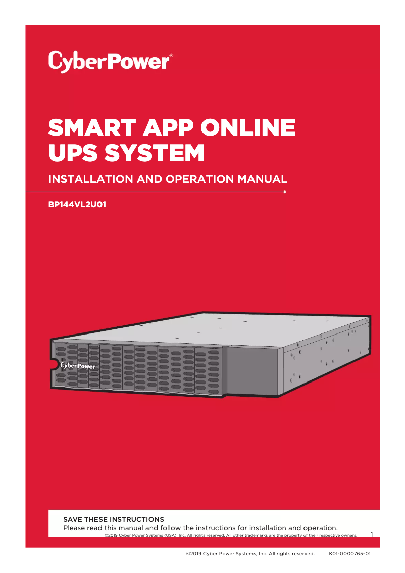 Image de la première page du manuel de l'appareil Smart App Online BP144VL2U01