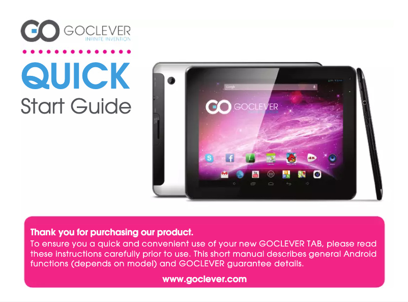 Page 1 de la notice Manuel utilisateur GoClever ORION 97