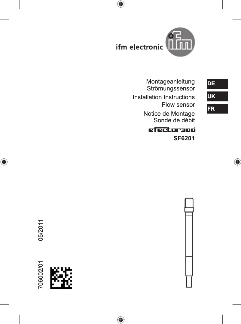 Page n°1 - Manuel utilisateur IFM SF6201