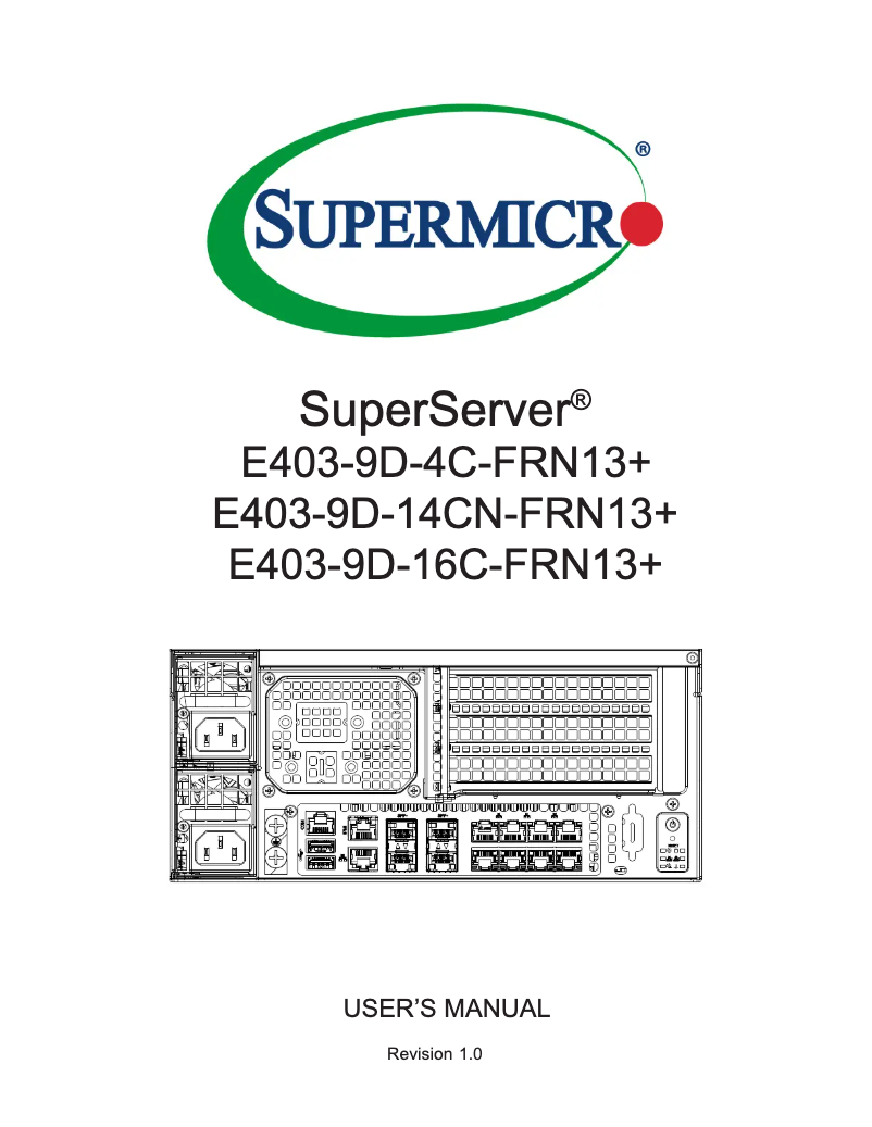 Image de la première page du manuel de l'appareil SuperServer E403-9D-16C-FRN13+