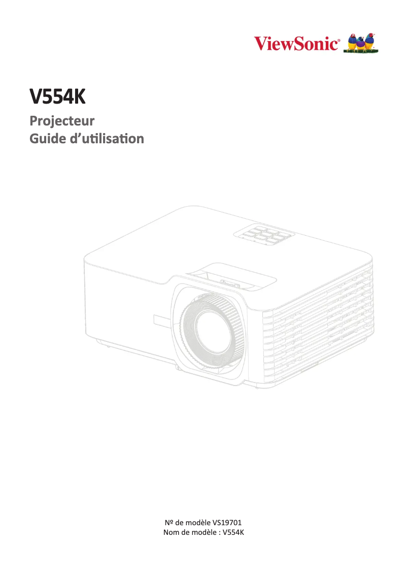 Page 1 de la notice Manuel utilisateur Viewsonic V554K