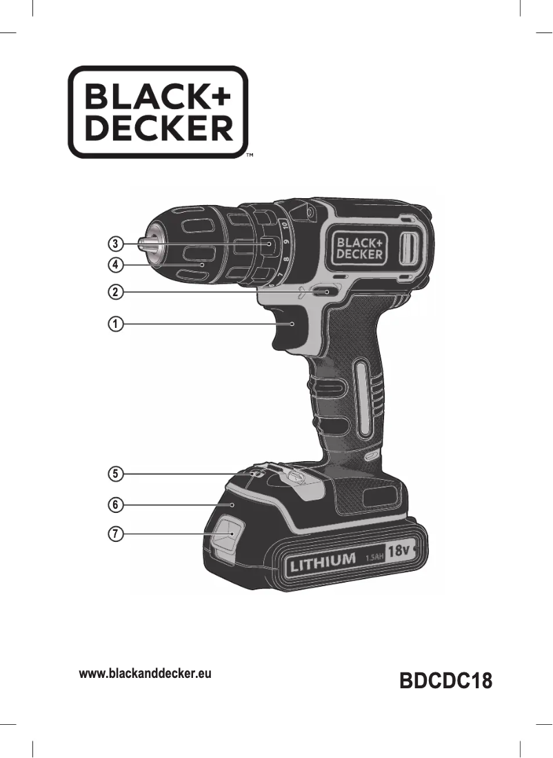 Page 1 de la notice Manuel utilisateur Black & Decker BDCDC18