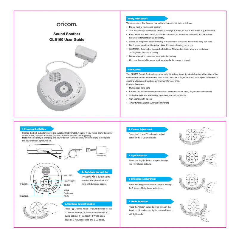 Página 1 del manual Manual de usuario Oricom OLS150
