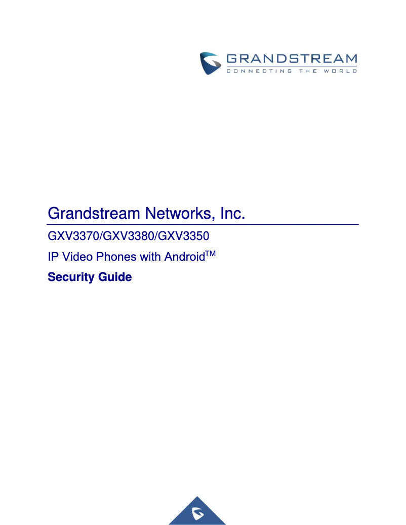 Page n°1 - Instructions de sécurité Grandstream GXV3370