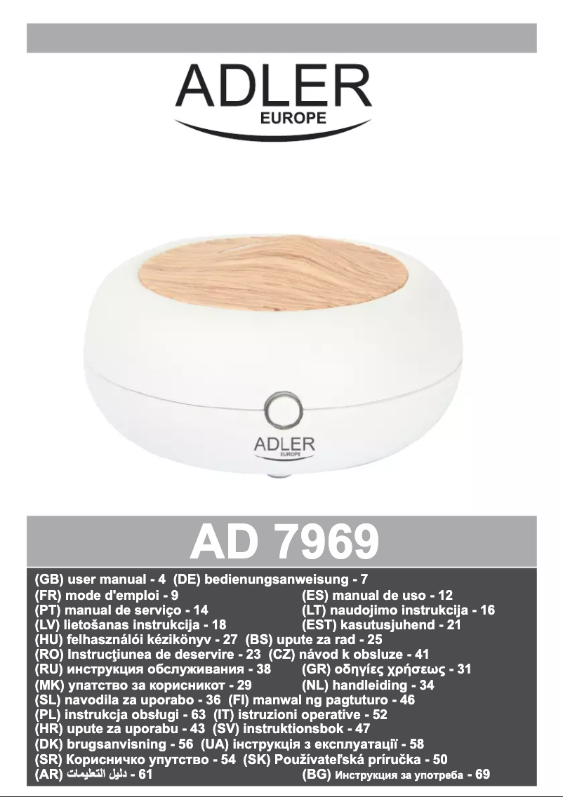 Página 1 del manual Manual de usuario Adler AD 7969