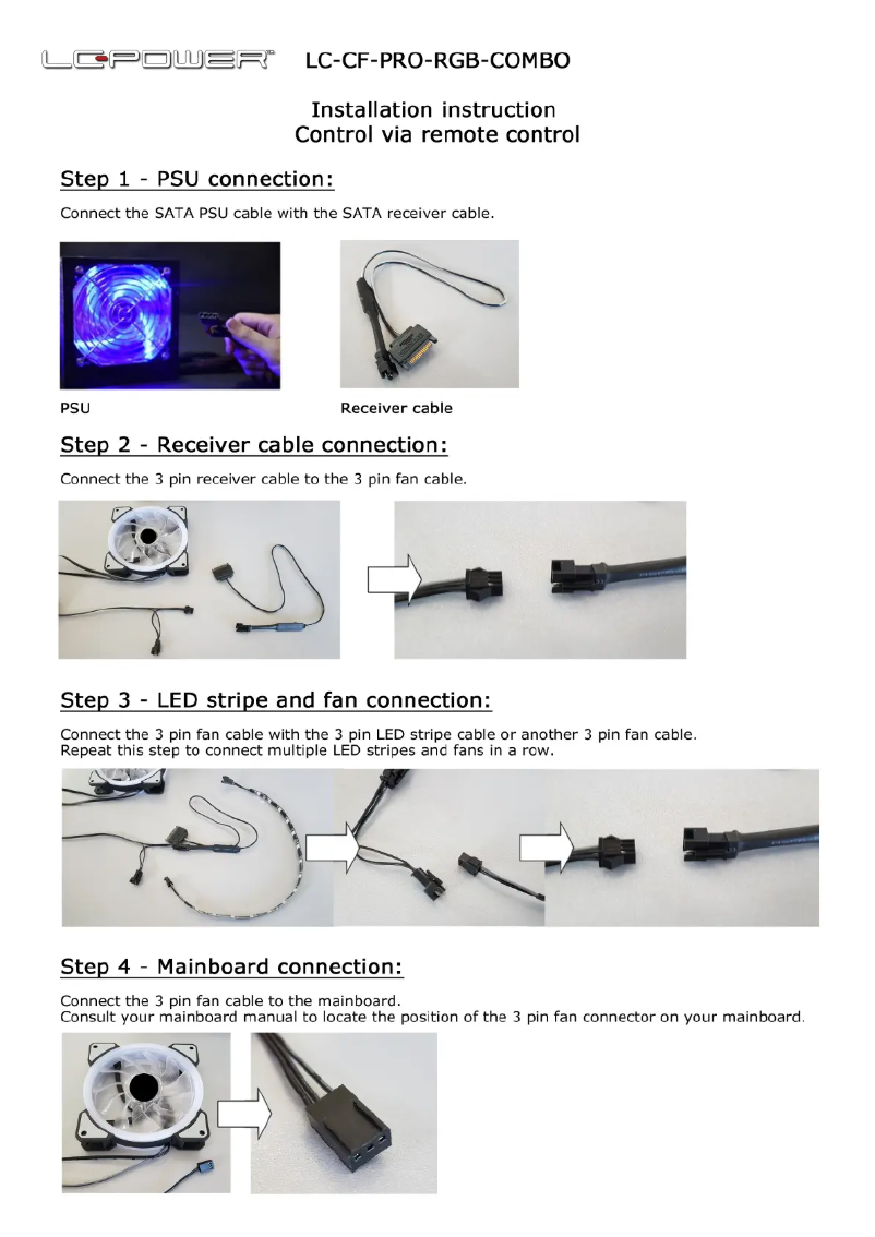 Page 1 de la notice Manuel utilisateur LC-Power LC-CF-120-PRO-RGB