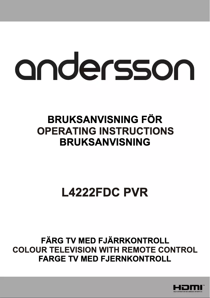 Page n°1 - Manuel utilisateur Andersson L4222FDC