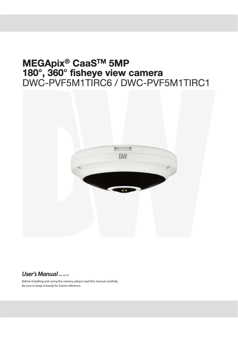 Page n°1 - Manuel utilisateur Digital Watchdog MegaPix CaaS DWC-PVF5M1TIRC6