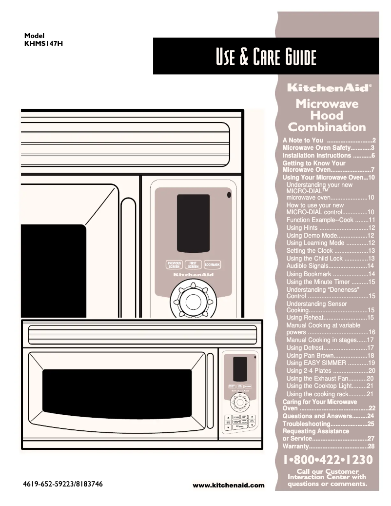 Page 1 de la notice Manuel utilisateur KitchenAid KHMS147HBT2