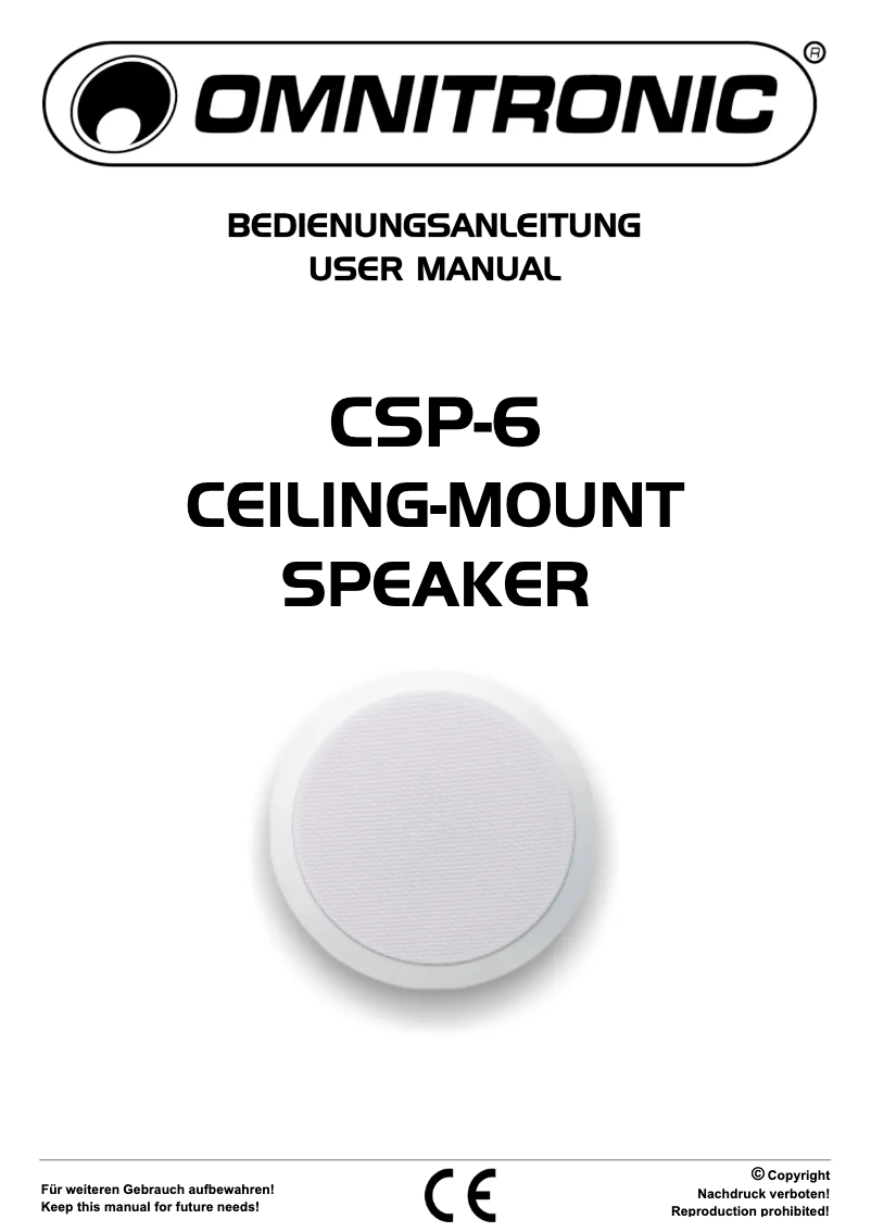 Page n°1 - Manuel utilisateur Omnitronic CSP-6