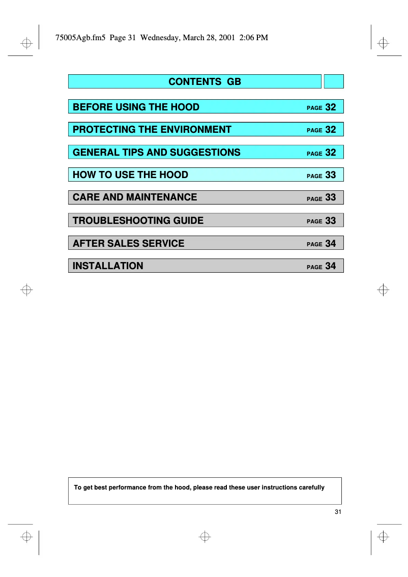Page n°1 - Manuel utilisateur Whirlpool AKR 628