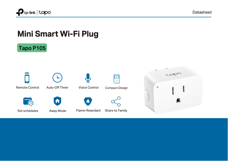 Image de la première page du manuel de l'appareil Tapo P105