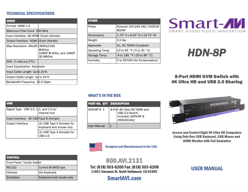 Page n°1 - Manuel utilisateur Smart-AVI HDN-8P