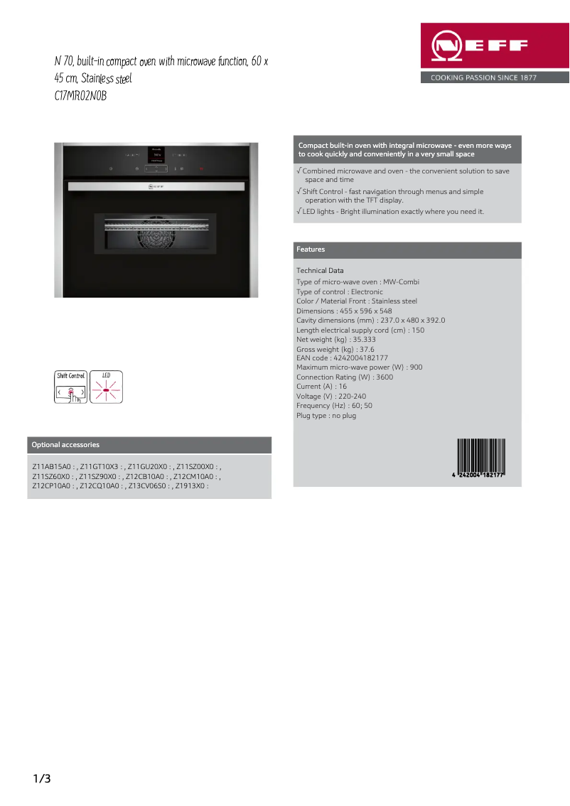 Image de la première page du manuel de l'appareil C17MR02N0B