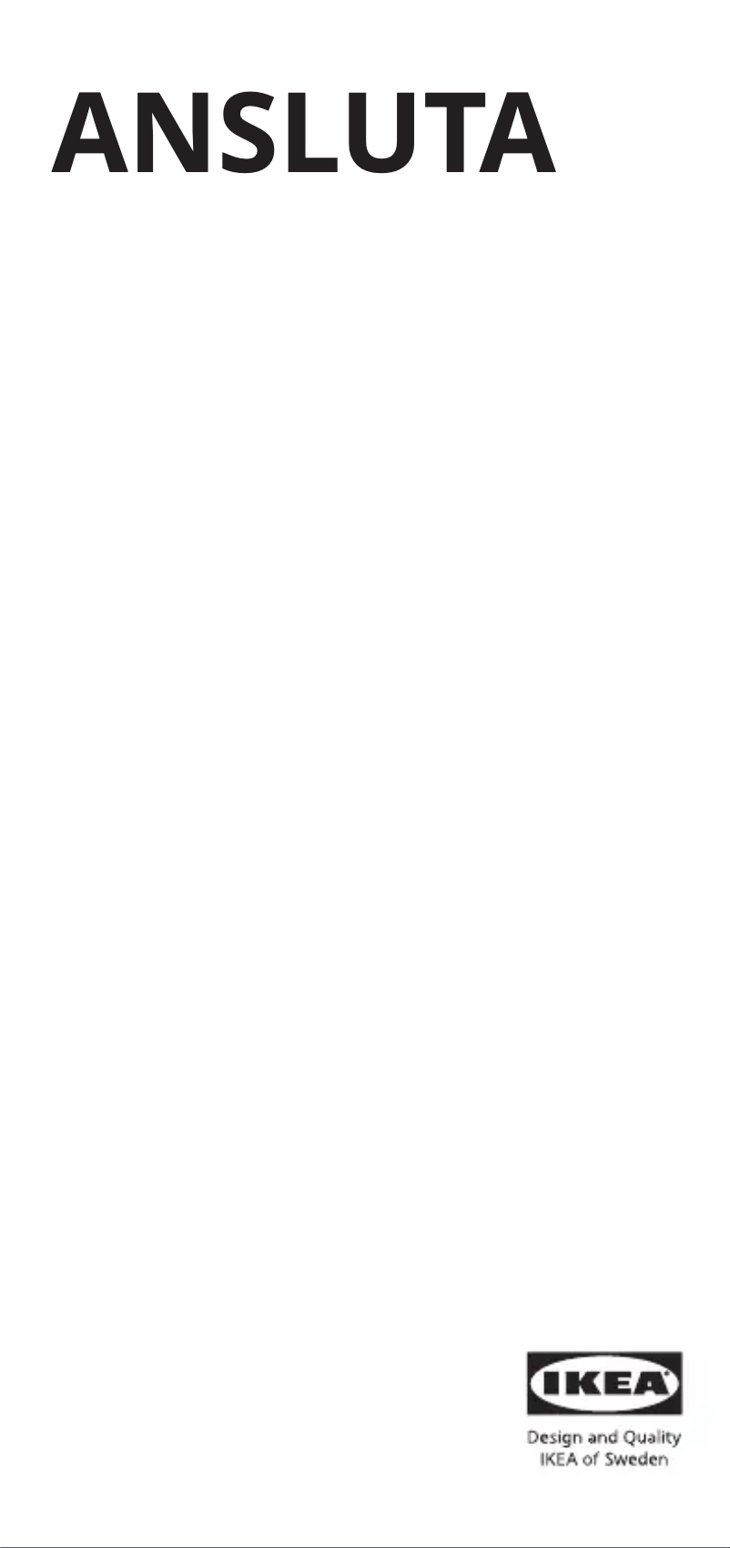 Page 1 de la notice Manuel utilisateur Ikea ANSLUTA 604.058.42