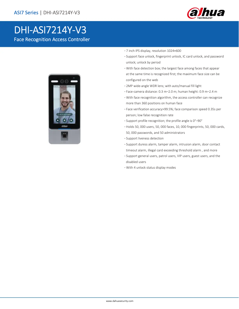 Image de la première page du manuel de l'appareil ASI7214Y-V3