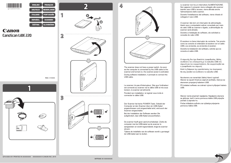 Page 1 de la notice Manuel utilisateur Canon CanoScan LiDE 220