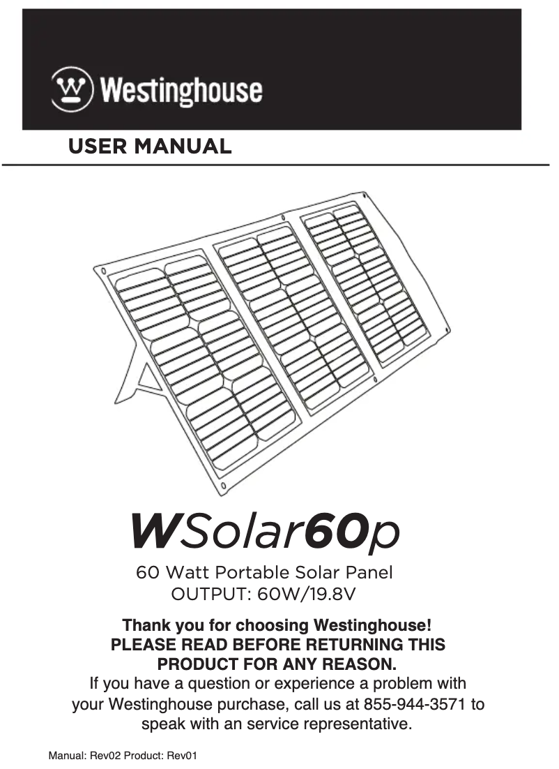 Page n°1 - Manuel utilisateur Westinghouse WSolar60p
