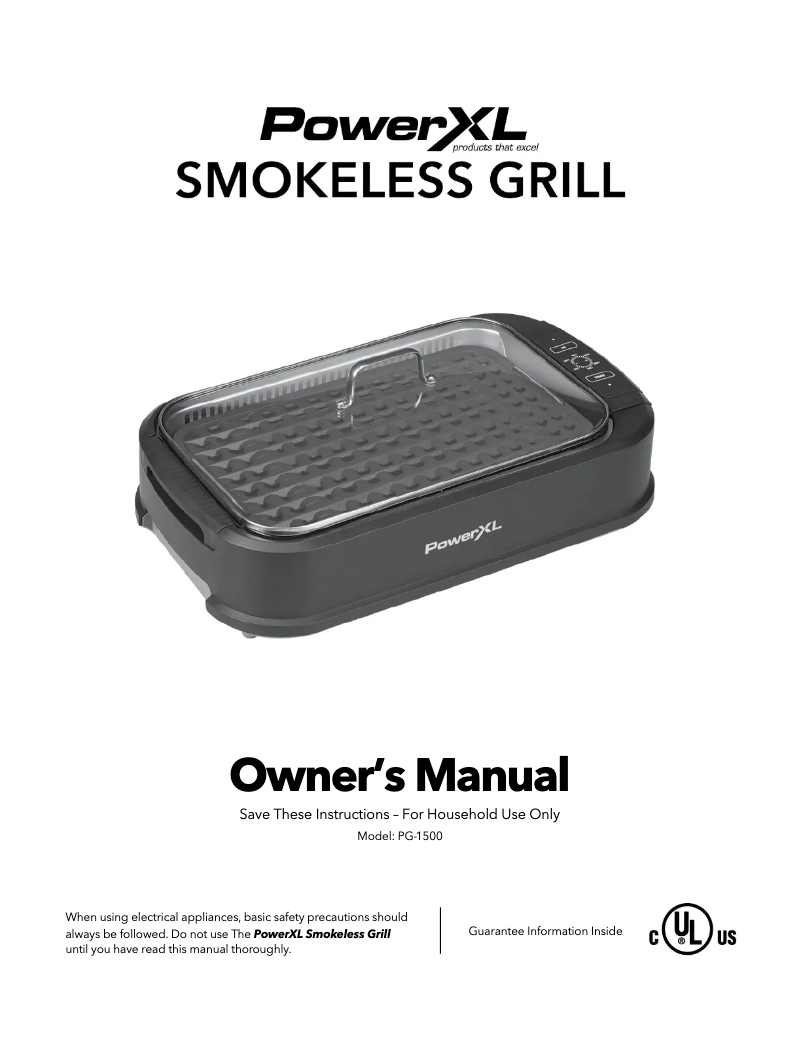 Page n°1 - Manuel utilisateur PowerXL Smokeless Grill PG-1500
