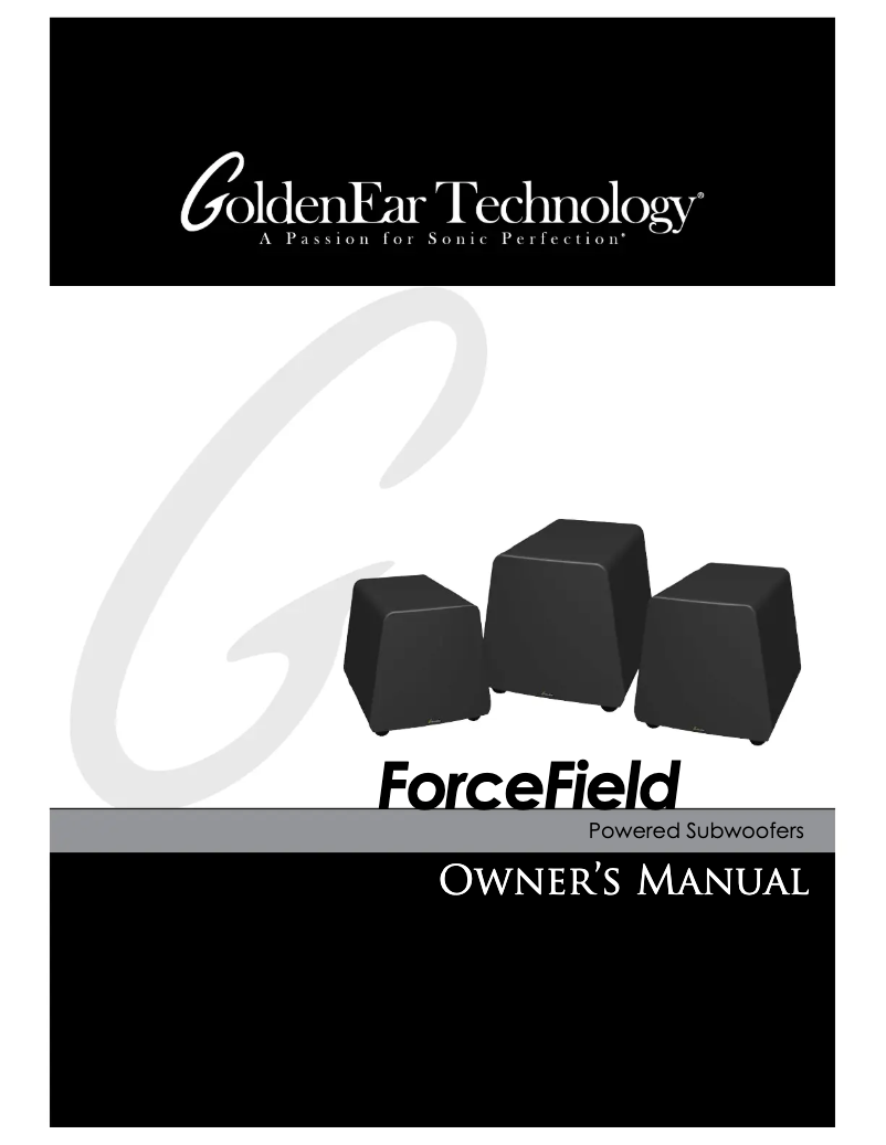 Page n°1 - Manuel utilisateur GoldenEar ForceField 3