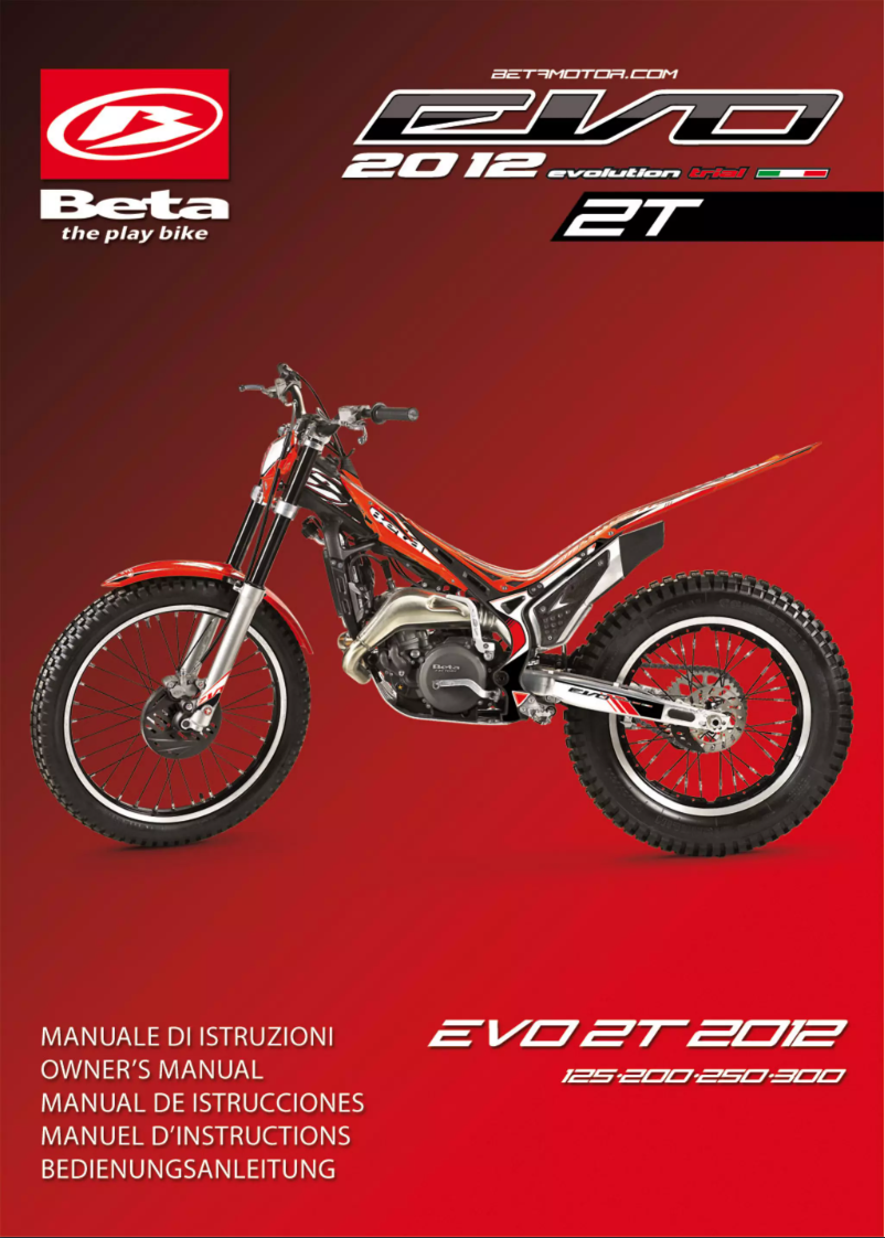 Image de la première page du manuel de l'appareil EVO 2T Factory (2012)