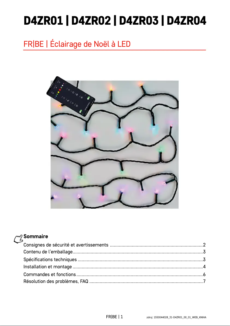 Image de la première page du manuel de l'appareil D4ZR04
