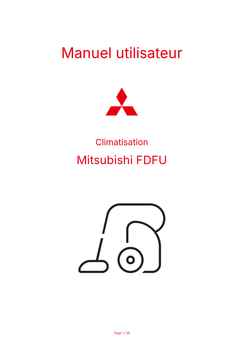 Page n°1 - Manuel utilisateur Mitsubishi FDFU