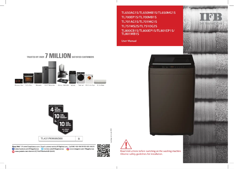 Page n°1 - Manuel utilisateur IFB TL701MG1S